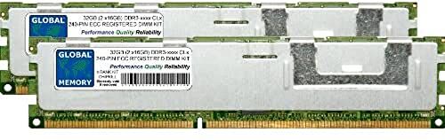 GLOBAL MEMORY 32GB (2 x 16GB) DDR3 800/1066/1333/1600/1866MHz 240-PIN ECC Registered DIMM (RDIMM) Memoria RAM Kit per Servers/WORKSTATIONS/SCHEDE Madre (4 Rank Kit CHIPKILL)