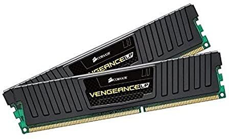 Corsair CML16GX3M2A1600C9 Vengeance Kit di Memoria da 16 GB, 2x8 GB, DDR3, 1600 MHz, CL9, Basso Profilo, Nero