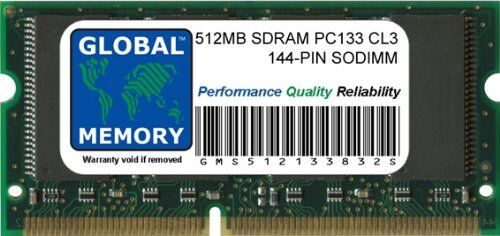 GLOBAL MEMORY 512MB PC133 133MHz 144-PIN SDRAM SODIMM Memoria RAM per PC Portatili