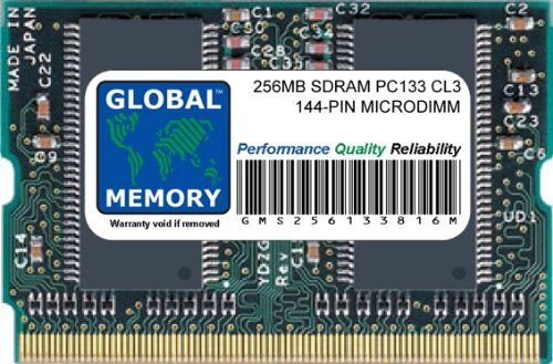 GLOBAL MEMORY 256MB PC133 133MHz 144-PIN SDRAM MICRODIMM Memoria RAM per PC Portatili