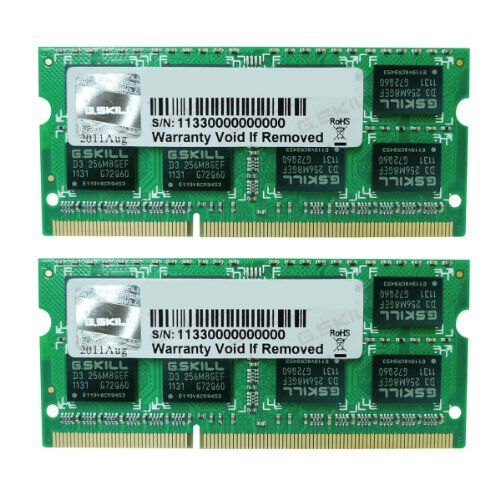 G.Skill 8GB DDR3-1600 8GB DDR3 1600MHz moduli di memoria (8 GB, DDR3, 1600 MHz, Computer portatile, 2 x 4 GB, 1.35 V)