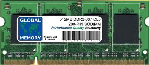 GLOBAL MEMORY 512MB DDR2 667MHz PC2-5300 200-PIN SODIMM MEMORIA RAM PER PC PORTATILI