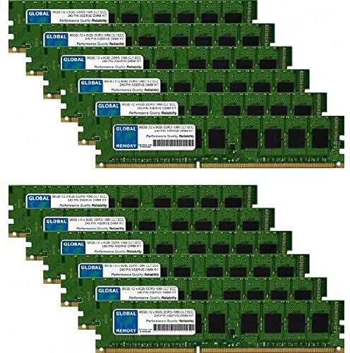 GLOBAL MEMORY 96GB (12 x 8GB) DDR3 1066MHz PC3-8500 240-PIN ECC DIMM (UDIMM) MEMORIA RAM KIT PER APPLE XSERVE (2009)