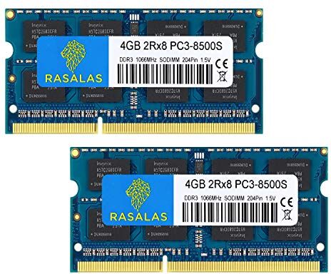 Rasalas 8 GB (2 x 4 GB) Dual-channel Kit DDR3 1066 mhz PC3 8500S DDR3 1067 SO Dimm per portatile notebook 204PIN