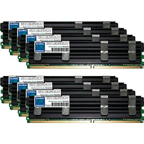 GLOBAL MEMORY 8GB (8 x 1GB) DDR2 667MHz PC2-5300 240-PIN ECC Fully BUFFERED DIMM (FBDIMM) Memoria RAM Kit per Mac PRO (Original/metà 2006)