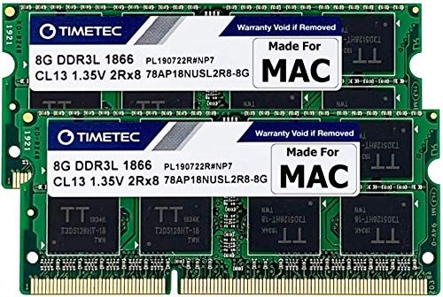 Timetec 16GB Kit (2x8GB) Compatibile per Apple Fine 2015 iMac (27'' con Display Retina 5K) DDR3L 1867MHz/1866MHz PC3L-14900 2Rx8 CL13 1.35V 204 Pin SODIMM Memory Module Mac RAM Upgrade per iMac 17.1