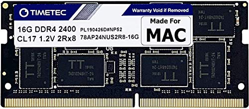Timetec 16 GB Compatibile per Apple iMac 2017 (27'' con Retina 5K, 21,5 Pollici con Retina/Non-Retina 4K) DDR4 2400 MHz PC4-19200 CL17 Memoria SODIMM Mac RAM Upgrade per iMac 18.1/18, 2/18.3