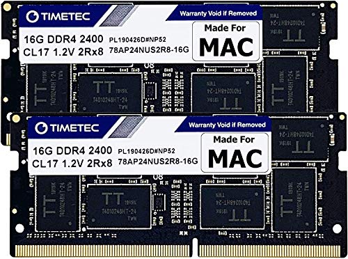 Timetec 32GB KIT (2x16GB) Compatibile per Apple 2017 iMac (27 pollici con Retina 5K, 21,5 pollici con Retina/Non-Retina 4K) DDR4 2400MHz PC4-19200 SODIMM MAC RAM Upgrade per iMac 18.1/18.2/18.3