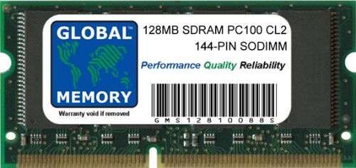 GLOBAL MEMORY 128MB PC100 100MHz 144-PIN SDRAM SODIMM Memoria RAM per PC Portatili