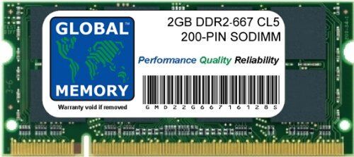 GLOBAL MEMORY 2GB DDR2 667MHz PC2-5300 200-PIN SODIMM MEMORIA RAM PER PC PORTATILI