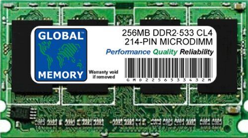 GLOBAL MEMORY 256MB DDR2 533MHz PC2-4200 214-PIN MICRODIMM Memoria RAM per PC Portatili