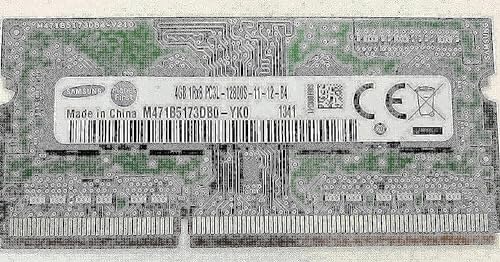 Samsung RAM Memory 4 gb (1 x 4 GB) DDR3 PC3 – 12800,1600 MHz, 204 pin SODIMM for Laptops