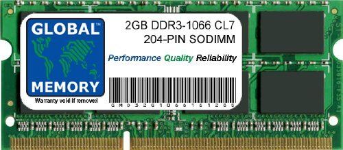 GLOBAL MEMORY 2GB DDR3 1066MHz PC3-8500 204-PIN SODIMM Memoria RAM per PC Portatili