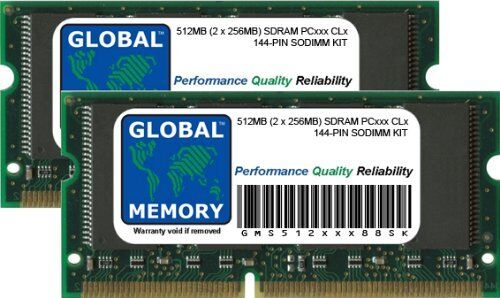 GLOBAL MEMORY 512MB (2 x 256MB) PC100/133 144-PIN SDRAM SODIMM Memoria RAM Kit per iMac G3