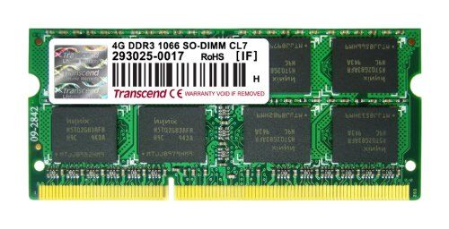 Transcend 4GB DDR3 1066Mhz SO-DIMM Memoria RAM CL7 per Apple MacBook Pro (PC3-8500)