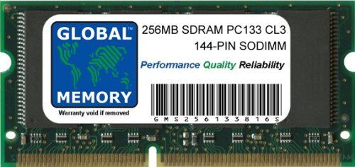 GLOBAL MEMORY 256MB PC133 133MHz 144-PIN SDRAM SODIMM Memoria RAM per PC Portatili