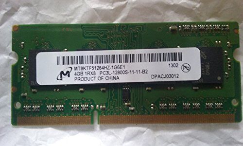 Micron Tech 4 GB RAM PC portatile SODIMM Micron MT8KTF51264HZ-1G6E1 DDR3 PC3L-12800S 1600 MHz