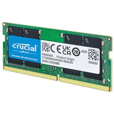 Crucial RAM DDR4 32GB 3200MHz SODIMM CL22, Memoria per PC Laptop/Notebook, Mini PC (o 2933MHz / 2666MHz) CT32G4SFD832A Crucial RAM DDR4 32GB 3200MHz SODIMM CL22, Memoria per PC Laptop/Notebook, Mini PC (o 2933MHz / 2666MHz) CT32G4SFD832A