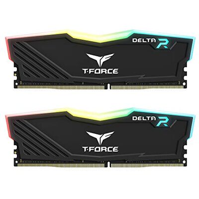 TEAMGROUP Team T-Force Delta RGB DDR4 Gaming Memory, 2 x 16 GB, 3200 Mhz, 288 Pin DIMM, Black TEAMGROUP Team T-Force Delta RGB DDR4 Gaming Memory, 2 x 16 GB, 3200 Mhz, 288 Pin DIMM, Black