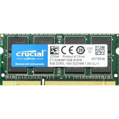 Micron Crucial RAM CT102464BF160B 8GB DDR3L-1600 SODIMM Memoria Laptop 1.35 V CL11 Micron Crucial RAM CT102464BF160B 8GB DDR3L-1600 SODIMM Memoria Laptop 1.35 V CL11