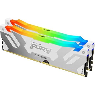 Kingston FURY Renegade DDR5 RGB Argento/Bianco XMP 32GB (2x16GB) 7200MT/s CL38 DIMM Memoria Gaming per Computer Kit da 2 KF572C38RWAK2-32 Kingston FURY Renegade DDR5 RGB Argento/Bianco XMP 32GB (2x16GB) 7200MT/s CL38 DIMM Memoria Gaming per Computer Kit da 2 KF572C38RWAK2-32