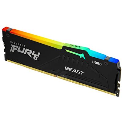 Kingston FURY Beast Nero RGB 16GB 6000MT/s DDR5 CL36 DIMM Memoria Gaming per Computer Fissi Modulo Singolo KF560C36BBEA-16 Kingston FURY Beast Nero RGB 16GB 6000MT/s DDR5 CL36 DIMM Memoria Gaming per Computer Fissi Modulo Singolo KF560C36BBEA-16