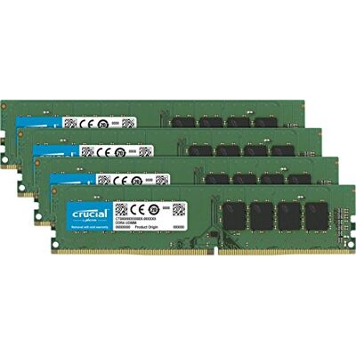 Crucial CT4K4G4DFS824A 16 GB Kit di Memoria (4 GB x4), DDR4, 2400 MT/s, PC4-19200, SR x8, DIMM, 288-Pin Crucial CT4K4G4DFS824A 16 GB Kit di Memoria (4 GB x4), DDR4, 2400 MT/s, PC4-19200, SR x8, DIMM, 288-Pin