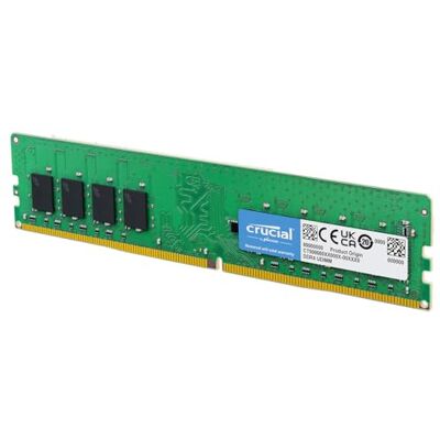 Crucial RAM DDR4 8GB 3200MHz CL22, Memoria PCMemoria ad Alte Prestazioni (o 2933MHz / 2666MHz) CT8G4DFRA32A Crucial RAM DDR4 8GB 3200MHz CL22, Memoria PCMemoria ad Alte Prestazioni (o 2933MHz / 2666MHz) CT8G4DFRA32A