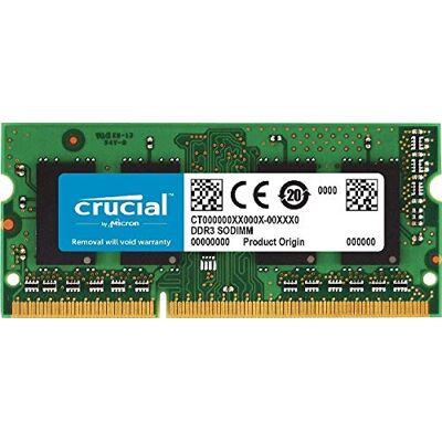 Micron Crucial RAM CT51264BF160BJ DDR3 1600 MHz CL11 Memoria Laptop, Verde, 4 GB Single Rank Micron Crucial RAM CT51264BF160BJ DDR3 1600 MHz CL11 Memoria Laptop, Verde, 4 GB Single Rank