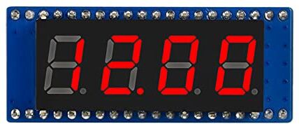 Waveshare 0.4 pollici 4-Digit 8-Segment LED Tube Display per Raspberry Pi Pico, Rosso LED Colori, Compatibile con SPI, Integrato Chip RTC DS3231 e Driver 74HC595, con Standard Raspberry Pi Pico Header