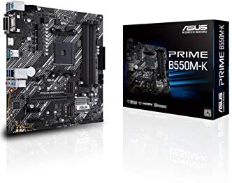 Asus PRIME B550M-K, Scheda madre micro ATX AMD B550 (Ryzen AM4), dual M.2, PCIe 4.0, 1 Gb Lan, HDMI/D-Sub/DVI, SATA 6 Gbps, USB 3.2 Gen 2 Type-A