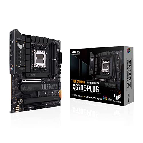 Asus TUF GAMING X670E-PLUS, Scheda Madre ATX, AMD X670, AMD AM5, DDR5, PCI 5.0, Realtek 2.5Gb Ethernet, 4xM.2, 4xSATA 6GB/s, Realtek 7.1 Surround, Aura Sync RGB, Nero