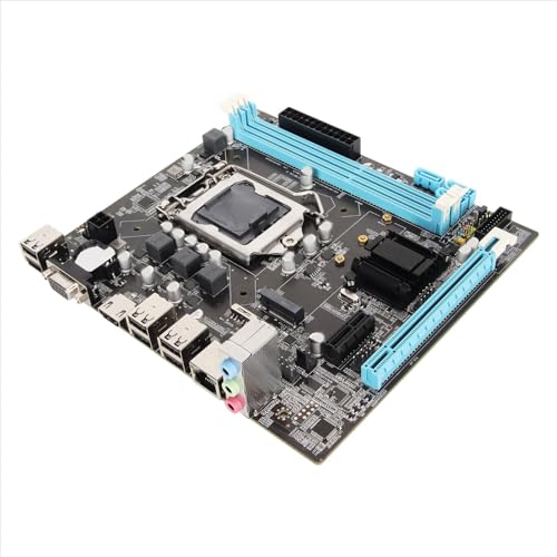 Nuwo H61 Scheda Madre Micro-ATX LGA 1155, Supporta Processori Intel i3/i5/i7 2th e 3th Gen, 2 Slot Ram DDR3, slot M.2 NVME, HDMI, VGA, LAN, PCI-e x16, Bulk