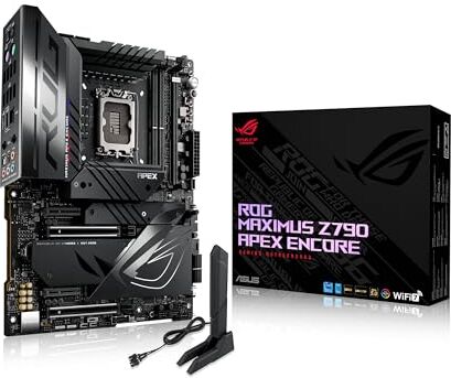 Asus ROG MAXIMUS Z790 APEX ENCORE Scheda madre Intel LGA 1700, ATX DDR5, Intel Wi-Fi 7, 5 slot M.2, PCIe 5.0 NVMe SSD, USB Type-C, AI Overclocking, Cooling II e Networking, Aura Sync RGB