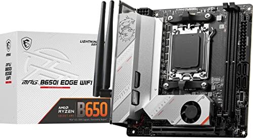 MSI Scheda madre MPG B650I Edge WiFi Gaming (AMD AM5, Mini-ITX, DDR5, PCIe 4.0, M.2, SATA 6Gb/s, USB 3.2 Gen 2, HDMI, Wi-Fi 6E, processori desktop AMD Ryzen serie 7000)