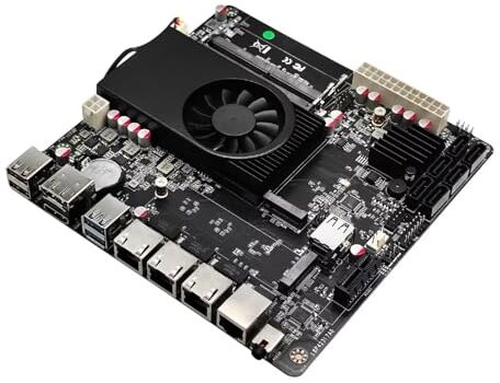 Glovary NAS Mainboard Quad Core J6413, Mini-ITX NAS Motherboard, 2 x i226V 2.5GbE LAN, 1 x RTL2.5GbE LAN, DDR4 8GB RAM 256GB NVMe SSD, 6 x SATA3.0 6Gbps