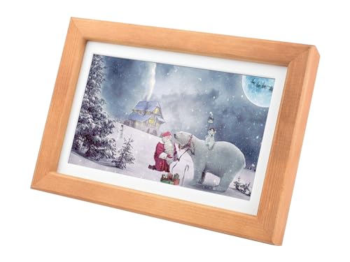 Waveshare 7.3inch ACeP 7-Color E-Paper with Solid Wood Photo Frame, Ultra-long Standby, 800x480 Resolution, Suitable for Different Content Displays such as Calendars, Quotes, Paintings, Posters, etc