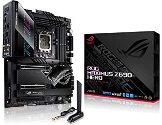 Asus ROG MAXIMUS Z690 HERO Scheda Madre Gaming ATX, Intel Z690, LGA1700, DDR5, 2xPCI 5.0, WiFi 6E(802.11ax), Intel 2.5Gb Ethernet, ROG SupremeFX 7.1, 5xM.2, 6xSATA 6GB/s, Aura Sync RGB, Nero