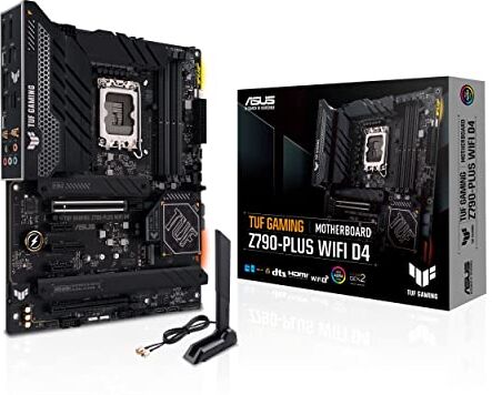 Asus Scheda madre Intel LGA 1700 ATX VRM 20+1 fasi, DDR4, cinque slot M.2, PCIe 5.0, porta Thunderbolt 4 USB Type-C, Wi-Fi 6E, AI Overclocking e Aura Sync RGB, Nero