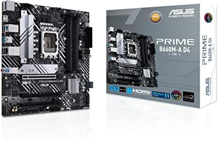 Asus PRIME B660M-A D4-CSM Scheda madre Intel Micro ATX, DDR4 LGA 1700, 4 SATA 6Gb/s, 2 slot M.2, Ethernet Intel 1Gb/s, DisplayPort, HDMI, USB 3.2 Gen 2 e Type-C, Aura Sync