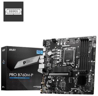 MSI Scheda madre PRO B760M-P, Micro-ATX Supporta processori Intel Core di 12a e 13a generazione, LGA 1700 DDR5 Memory Boost 6800+MHz/OC, slot PCIe 4.0 x16, slot M.2 Gen4