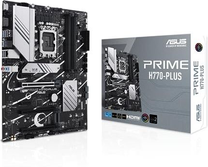 Asus PRIME H770-PLUS Scheda madre Intel ATX, DDR5 LGA 1700, PCIe 4.0, 4 SATA 6Gb/s, 3 slot M.2, Ethernet Realtek 2.5G, Thunderbolt (USB4), DisplayPort, HDMI, USB 3.2 Gen 2 e Type-C, Aura Sync