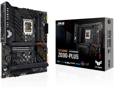 Asus TUF Gaming Z690-PLUS Scheda Madre Gaming ATX, Intel Z690, LGA1700, DDR5, PCI 5.0, 14+1 Fasi di Alimentazione, Intel 2.5Gb LAN, Realtek 7.1 Sorround, 4xM.2, 4xSATA 6GB/s, Aura Sync RGB