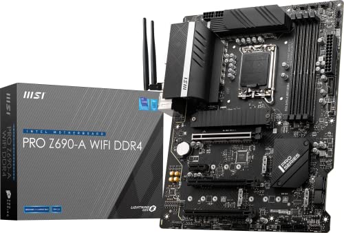 MSI Scheda madre PRO Z690-A WiFi DDR4 ProSeries (ATX, Intel Core di 12a generazione, socket LGA 1700, DDR4, PCIe 4, CFX, slot M.2, Wi-Fi 6E)