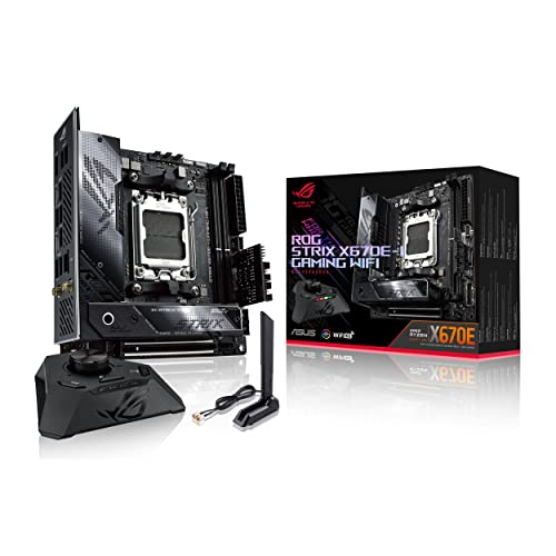 Asus ROG STRIX X670E-I GAMING WIFI 6E Socket AM5 (LGA 1718) Ryzen 7000 mini-ITX gaming motherboard (PCIe 5.0, DDR5,10+2 stadi di potenza, ROG Strix Hive, pulsante PBO modalità EZ, slot 2xM.2, 2xUSB4®