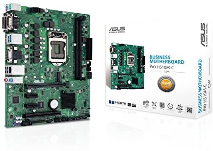 Asus PRO H510M-C/CSM, Scheda madre micro ATX Intel H510 (LGA 1200), PCIe 4.0, slot M.2 32Gbps, Lan Intel 1 Gb, DP, D-Sub, DVI, USB 3.2 Gen 1, SATA 6 Gbps, porta COM, connettore LPT, connettore SMBUS