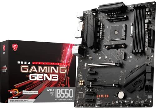 MSI B550 GAMING GEN3 Scheda madre, ATX, AM4 AMD Ryzen 5000 Ready DDR4 Boost 4400+MHz/OC, PCIe 3.0 x16 Slots, 1 x M.2 Gen3 Slot, 1G LAN