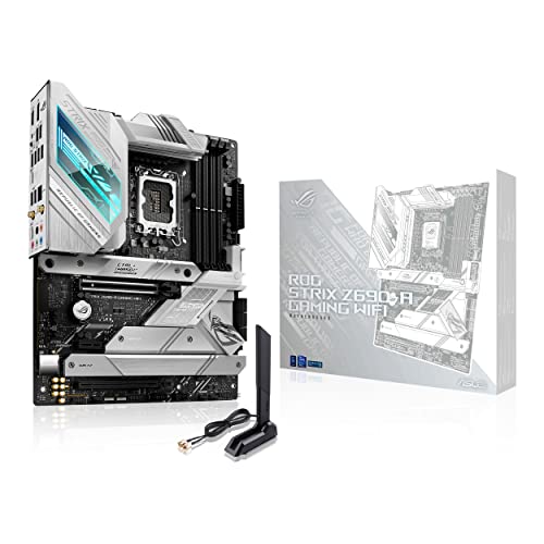 Asus ROG Strix Z690-A Gaming WiFi Scheda Madre ATX, Intel Z690, LGA1700, DDR5, PCI 5.0, WiFi 6E (802.11ax), Intel 2.5Gb Ethernet, ROG SupremeFX 7.1, 4xM.2, 6xSATA 6GB/s, Aura Sync RGB, Nero