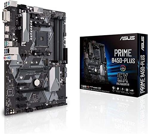 Asus Sockel Am4 Per Scheda Madre Prime B450-Plus (Atx, Amd Am4, Speicer Ddr4, M.2 Nativi, Usb 3.1 Gen 2), Nero, ‎30 x 23.5 x 5 cm, 450 grammi