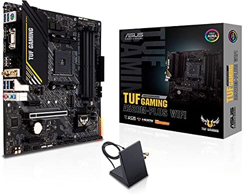 Asus TUF GAMING A520M-PLUS Scheda madre Micro-ATX AMD B550 Ryzen AM4, M.2, Wi-Fi 802.11ac, SATA 6 Gbps, USB 3.2 Gen. 1, e connettori Aura direzionabili da 2 Gen